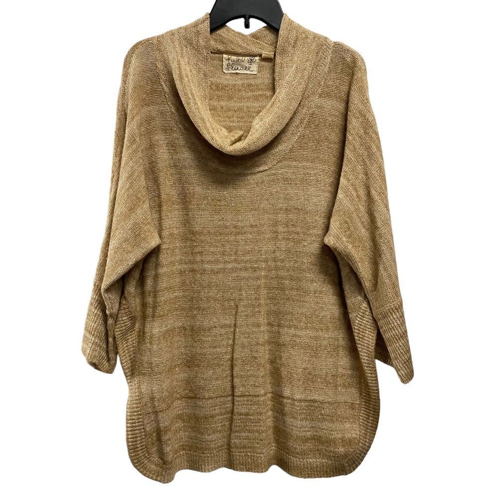 Field Flower Anthropologie Medium‎ Spacedye Yellow Brown Cowl Tunic